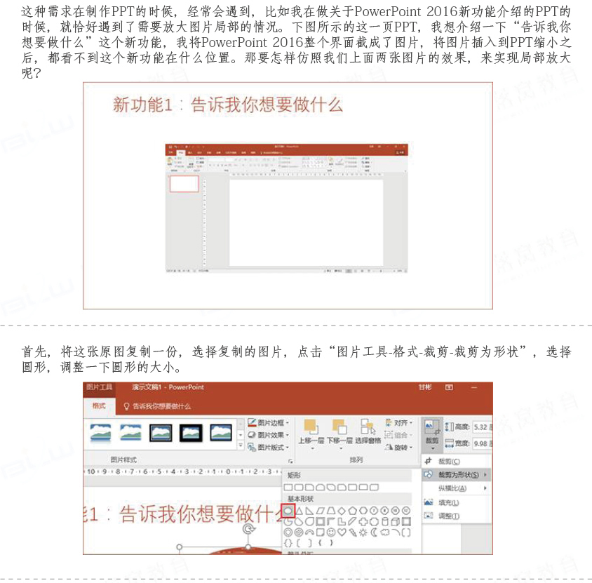 ppt图片局部放大,怎么实现?